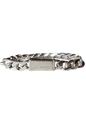 Gucci Sterling Silver Cuban Link Bracelet Unisex 925 Jewelry